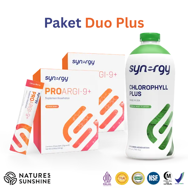 Isi Paket DuoPlus: 2 box ProArgi-9 Plus dan Chlorophyll Plus